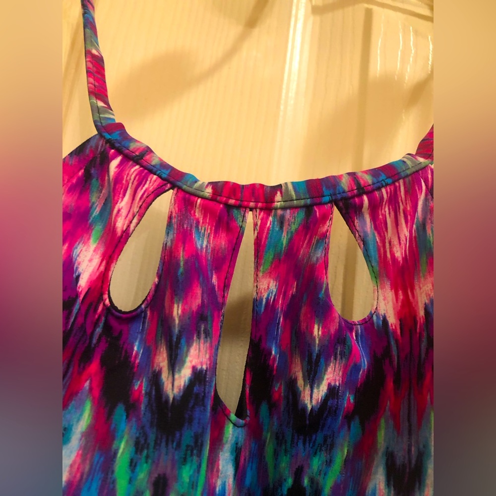 Tankini Top Bright Multi Color/3cut outs (No Tag/Label-brand name unknown)